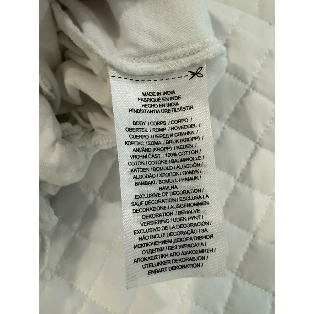 Ralph Lauren Baby Girl Smocked Romper White Blue Embroidered Bubble 18M